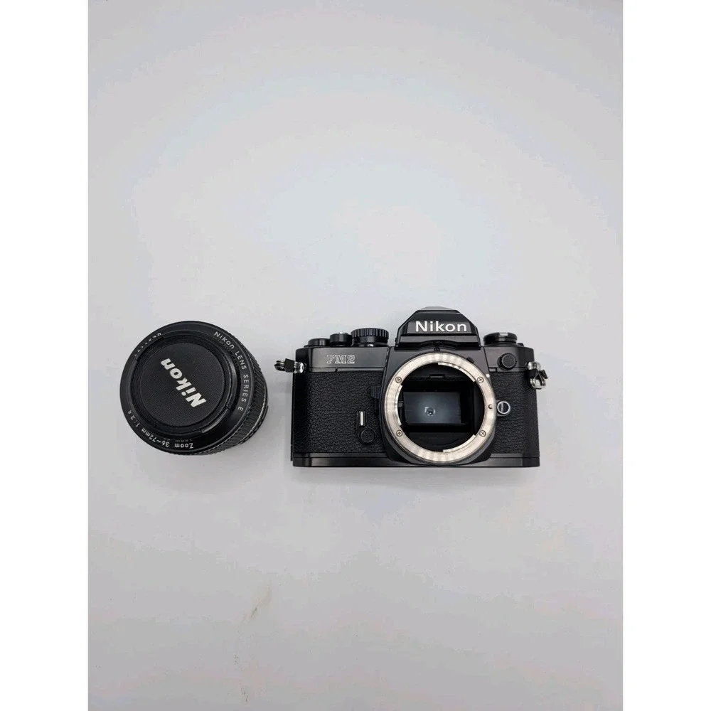 Nikon FM2 FM2N Black SLR Film Camera +  Nikon Lens Series E 36-72mm f/3.5